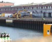 Energiedamwand in Cuxhaven Duitsland